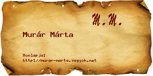 Murár Márta névjegykártya